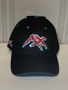 Memphis Maniax Logo XFL Football Black  Adjustable Hat Cap OSFM NWT Vintage NOS